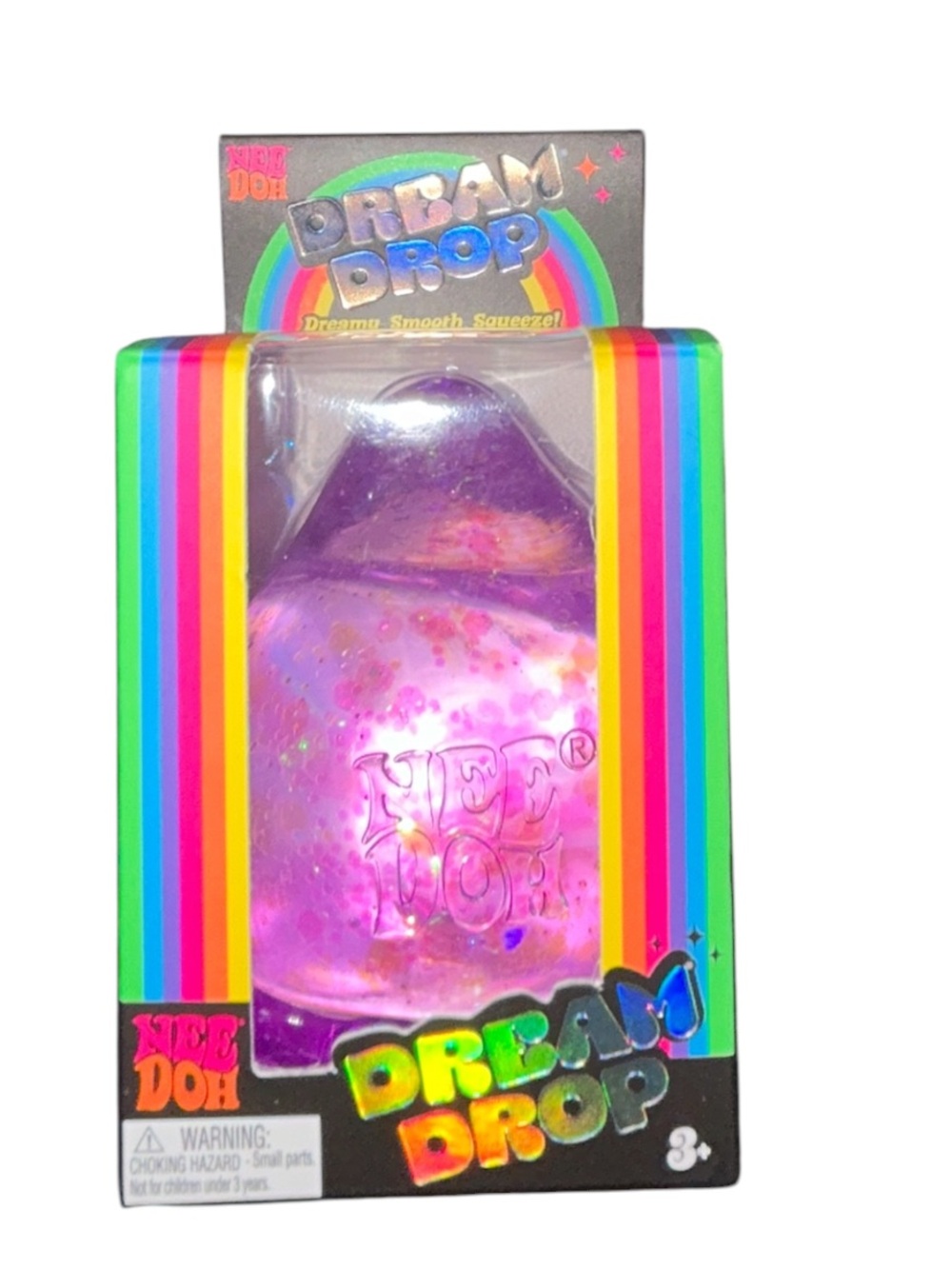NeeDoh Dream Drop Squeeze Toy - Pink/Purple Glitter